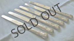 画像1: 純銀製デザートナイフ6本セット