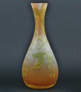 【GALLE】ガレ　アメリカ楓文大花瓶　