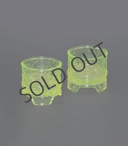 画像1: 【BACCARAT】バカラ　ウランガラスの小物入れ2個
