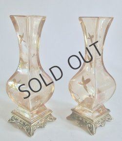 画像6: 【BACCARAT】バカラ　花鳥文ラスター彩花瓶 一対