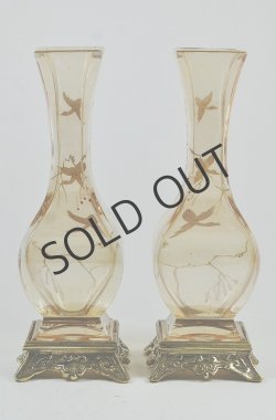 画像3: 【BACCARAT】バカラ　花鳥文ラスター彩花瓶 一対