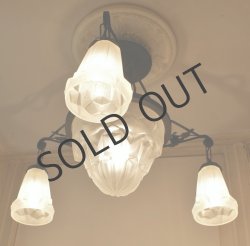 画像4: 【DEGUE】ドゥゲ　アールデコ4灯式シャンデリア