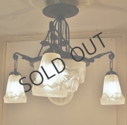 画像2: 【DEGUE】ドゥゲ　アールデコ4灯式シャンデリア