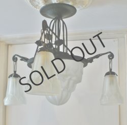 画像3: 【DEGUE】ドゥゲ　アールデコ4灯式シャンデリア