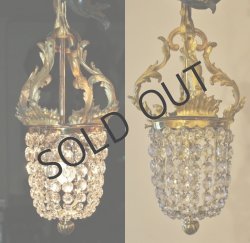 画像3: ブロンズのエンゼルとクリスタルの吊灯