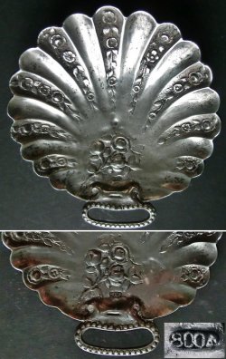 画像4: 銀の小花文貝型小皿2客