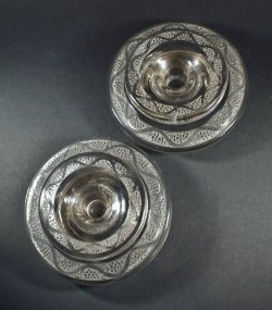 画像1: 【LALIQUE】ルネ・ラリック　RICQUEWIHR キャンドルスタンド一対