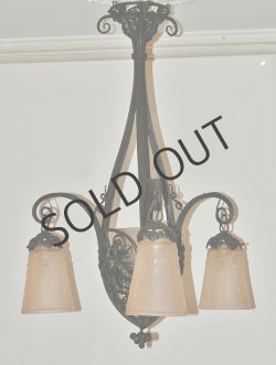 画像3: 【MULLER】ミュレー　葡萄文鍛鉄台4灯式シャンデリア