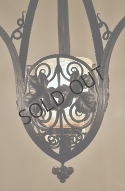 画像5: 【MULLER】ミュレー　葡萄文鍛鉄台4灯式シャンデリア