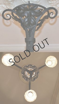 画像6: 【MULLER】ミュレー　葡萄文鍛鉄台4灯式シャンデリア