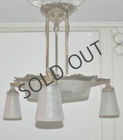 画像2: 【MULLER】ミュレー　アールデコ4灯式シャンデリア