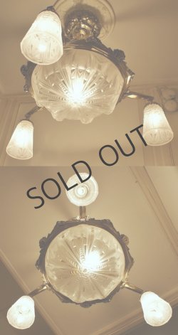 画像4: 【MULLER】ミュレー　アールデコ4灯式シャンデリア