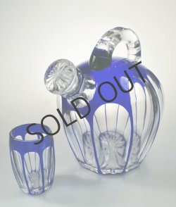 画像3: 【St-Louis】サン・ルイ　ブルー色被せ酒器セット