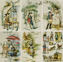 画像8: 【CHOISY-LE-ROI】ショワジー・ル・ロワ 色絵平皿5客 Aセット