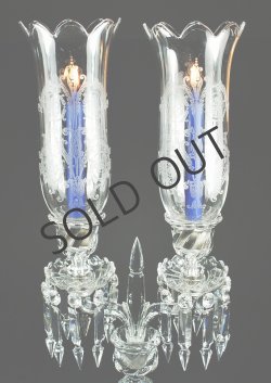 画像2: 【BACCARAT】バカラ 2灯式火屋付きキャンドルスタンド Bambous tors