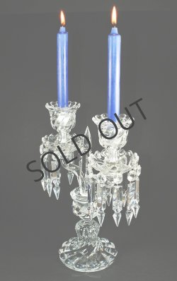 画像3: 【BACCARAT】バカラ 2灯式火屋付きキャンドルスタンド Bambous tors