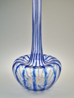 画像2: 【SCHNEIDER】青色縦縞文鶴首花瓶 