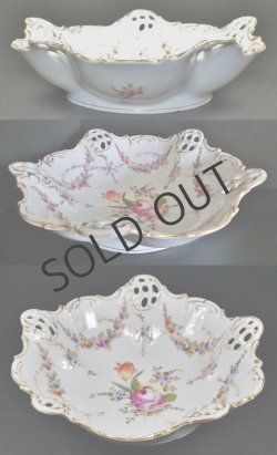 画像3: ドレスデン磁器 ブーケ文透かし深皿