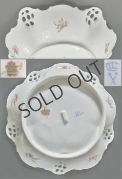 画像4: ドレスデン磁器 ブーケ文透かし深皿