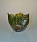画像1: ケシの花文虹彩ガラス花瓶 (1)