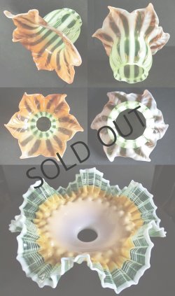 画像5: 春色ヴァセリンガラスの4灯式シャンデリア