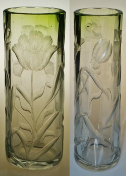 画像2: 【MOSER】モーゼル　アイリスとチューリップ文大花瓶