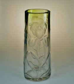 画像1: 【MOSER】モーゼル　アイリスとチューリップ文大花瓶