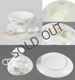 画像9: リモージュ 花蝶文手描きカップ＆ソーサー3客