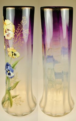 画像2: 【LEGRAS】ルグラ　パンジー文エナメル彩花瓶