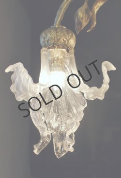 画像4: アイリス形シェードとブロンズのシャンデリア