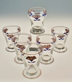 画像1: エナメル彩ウォーターグラス６客