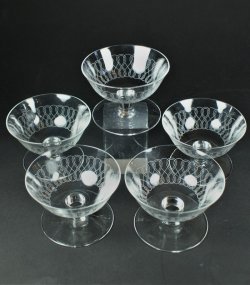 画像1: 【BACCARAT】バカラ　ループ模様シャンパンクップ5客