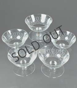 画像1: 【BACCARAT】バカラ　ループ模様シャンパンクップ5客