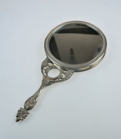 画像1: アンピール風な銀の手鏡