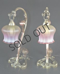 画像3: アール・ヌーヴォーの小さなテーブルランプ