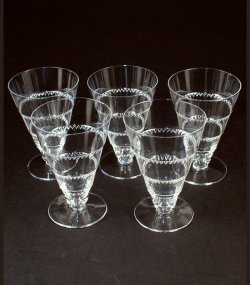 画像1: 【LALIQUE】ラリック　VOUVRAYワイングラス5客