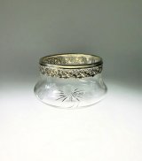 クリスタルと銀のジェラニウム文小鉢