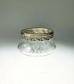 画像1: クリスタルと銀のジェラニウム文小鉢