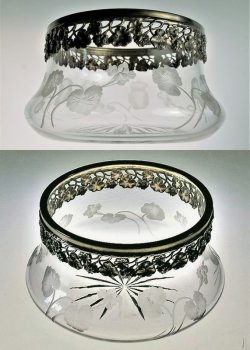 画像2: クリスタルと銀のジェラニウム文小鉢