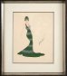 画像1: 【ERTE】エルテ　『緑のドレスのレディー』水彩画 (1)