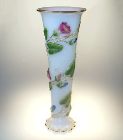 画像1: 【BACCARAT】バカラ　朝顔文オパリーヌ花瓶（A)