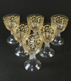 画像1: 【ST-LOUIS】サン・ルイ　CLUNY 金彩グラス(M) 6客