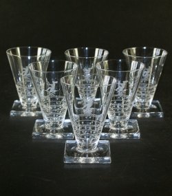 画像2: 【アール・デコのグラスセット】グラス（小）6客