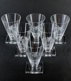 画像1: 【アール・デコのグラスセット】グラス（大）6客
