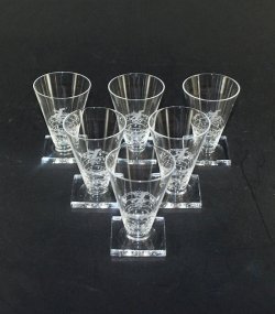 画像1: 【アール・デコのグラスセット】グラス（小）6客