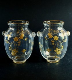 画像2: 【BACCARAT】バカラ　花鳥文金彩花瓶一対　