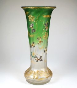 画像1: 【LEGRAS】ルグラ　スミレ文エナメル彩花瓶