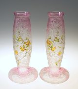 【BACCARAT】バカラ　アール・ヌーヴォー花瓶一対