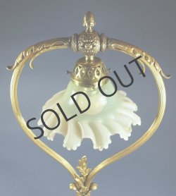 画像3: 美しいシェードとブロンズのテーブルランプ