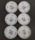 【MEISSEN】マイセン　Neubrandenstein 花絵小皿6客